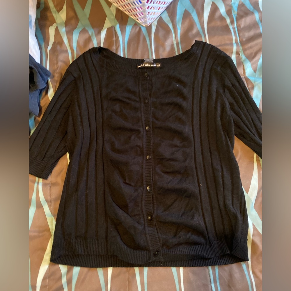 United States Sweaters- Black sweater with buttons.